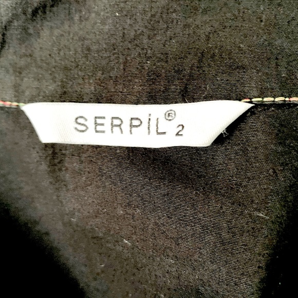 Black cotton collared short summer blazer accented with shiny colored beadings - Picture 16 of 16